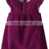 (CD907#)2-10Y OEM Baby Smock Dress Customised Children Corduroy Cap sleeve frocks Winter Spring Dress