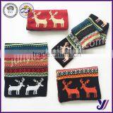 Multicolor Jacquard Wool Felt Winter Santa Elk Knitting Infinity Scarf Wholesale China (can be Customized) thumbnail-3