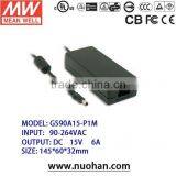 Meanwell 90W AC-DC Single Output Desktop ac to dc Switching Power Supply/15v 6a Switching Power Supply thumbnail-1
