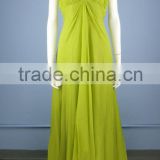 Halter Crinkle Silk Chiffon Green Evening Dress EY0009