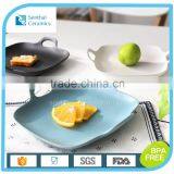 Ceramic Matte Surface Coloured Flat Baking Tray With Handles for Home Restaurant thumbnail-3