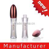 Empty Lip Gloss Tube with Bright Red Bullet Shape Lid And Transparent Body