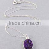Sterling Silver Druzy Gemstone Necklace thumbnail-3