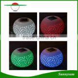 Hollw-craved Ceramics Color-changing Tablet Decorative Solar Powered Tea Light