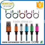 Nylon braided type charging and data usb to micro usb cable