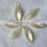 Double Oil Painting ABS Plastic Big Size Hair Accessory Leaf Pearl With Hole thumbnail-2