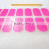 2016 New Design ODM Neon Pink Glitter Gel Nail Wrap Polish Fashion Shiny Nail Polish Strips Sexy Long Nails 22tips thumbnail-4