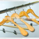 Wooden/Wood Hanger with Round Bar for Coat/Shirt/Suit