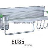 Wall Mounted Rustic Black Metal Kitchen Spice Rack & Paper Towel Holder / Bathroom Basket & Towel Bar thumbnail-4