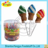 Colorful cute small ice cream customized lollipop stick candy
