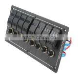 Waterproof Aluminium 12/24V 8 Gang Switch Panel Boat LED Rocker Circuit Breakers thumbnail-1
