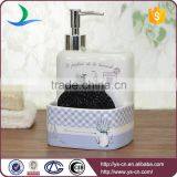 Purple Grid and Bicycle Decal Ceramic Manual Liquid Soap Dispenser thumbnail-1