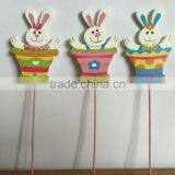 Promotion Design Good Quality Popular Easter Decoration Wooden Rabbit Picks Stick Decoration thumbnail-2