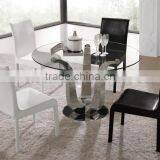 Simple Design Dining Table With Clear Glass Top thumbnail-2