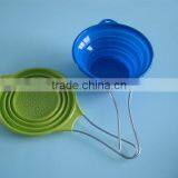 Silicone Collapsible Colander With Stainess Steel Handle thumbnail-3