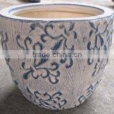 Indoor Wash Vase - Indoor Pottery With Round Rim and Pattern Outside thumbnail-1