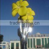 Large Outdoor Stainless Steel Flower Decoration in Yellow Color for Sale thumbnail-1