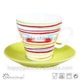 Colorful and Full Decal New Bone China Coffee Cup and Saucer thumbnail-2