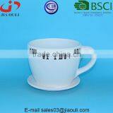Cup of Flowers With Saucer Ceramic Cup Flower Pot thumbnail-1