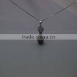 17'' 10-11mm Black Tahitian Pearl Pendant Necklace thumbnail-1