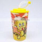 21OZ Home Use Hotsale Plastic 3D Cup With Straw
