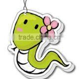 2018 Strong Perfume Absorbent paper air fresher /freshener/freshner with cute snake printing