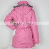 2016 Padding Ladys Winter Long Jacket With Fake Fur Hood thumbnail-2