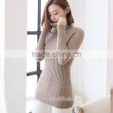 Slim Fit Soft Hand Feel Long Sleeve Knitted Pullover Wool High Neck Sweater for Women thumbnail-2