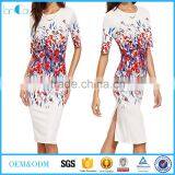 Women Floral Print Knee Length Office wear Casual Bodycon Pencil Dress