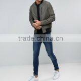 2017 High Quality New Design Durable 100% Polyester Smooth Woven Grey Rib Cuffs Running Casual Men Motorcycle Jacket thumbnail-4