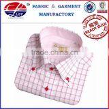 100% Cotton,100/2*100/2,150*100,yarn Dyed Luxury Pink Check Silkly Long Sleeve Button Down Men's Dress Shirt thumbnail-1