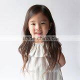 2017 New Fashion Baby Boutique Clothes Western Style Dress Stripe Cape Collar Children Girl Linen Dress thumbnail-3