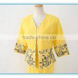 New Fashion Ramie Cotton Multi Colors Emboidery Jacket Dress Suits For Woman thumbnail-2