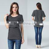 Summer Wholesale Maternity T-shirts for Pregnant Women Cotton Breathable Nursing Tops Outdoor Breastfeeding Clothing thumbnail-5