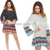 Zm50250b Europe Latest Women Clothes Plus Size Retro Printed Loose Lady Dress thumbnail-1