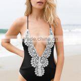 Sexy Women Summer Beachwear Lace One Piece Straps Swimsuit Swimwear Bikini thumbnail-2