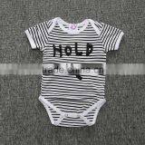 Infant Cute Baby Kids Clothes 1 Set Check Short Sleeve Romper thumbnail-4