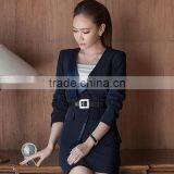Custom Female Clothes Ladies Dress Latest Office Uniform Design 2017 thumbnail-2