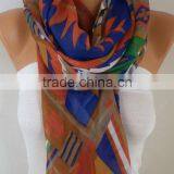 Southwestern Scarf Bohemian Scarf Aztec Scarf Tribal Scarf Shawl Multicolor Cotton Scarf Gift Ideas For Her Women Fashion Access thumbnail-2