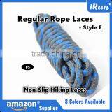 Top Sale Non-Slip Hiking Laces for Boots & Sports Shoes - Custom Hikers Rope Yeezy Laces With Retail Packaging - Blue/Grey/Gray thumbnail-1