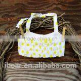 2016 Girls Wholesale Boutique Swimsuit Clothing Yellow Polka Dot Swimwear Two Piece Baby Girl Clothes With Sun Flower Bikini Set thumbnail-2