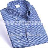 Fashionable Classic Long Sleeve Blue Plaid Dress Shirts for Man thumbnail-1