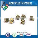 Taiwan M3 M12 M6-1.0 x 10mm DIN 7985 Phillips Drive Pan Head Machine Screw SEMS With Square Washer thumbnail-1