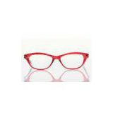 Half Round Women\'s Retro Eyeglass Frames Stylish For Oval Face , Blue / Red
