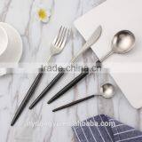 304 Stainless Steel Black Gold Knife Fork Spoon 4 Piece Set Tableware/chnuhuka Fork Knife Set Cultery /fancy Dining Tableware