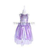 PD1637 Blue Satin and Yarn Dress up Costumes Children Party Kids Costumes thumbnail-3