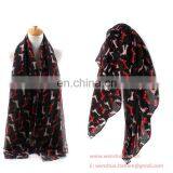2016 New Short-legged Dog Printed Voile Scarf in Preventing Bask Wholesale