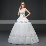 HS1618 New Luxury Sexy Sweetheart Strapless Applique Beaded Chapel Train Tulle Wedding Dresses Wedding Dress Bridal Gowns Dress thumbnail-2
