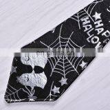 Halloween Black Ghost Spiderweb Print Funny Tie thumbnail-3
