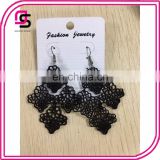 2017 Latest design Classical Black hollowed out drop earrings for ladies